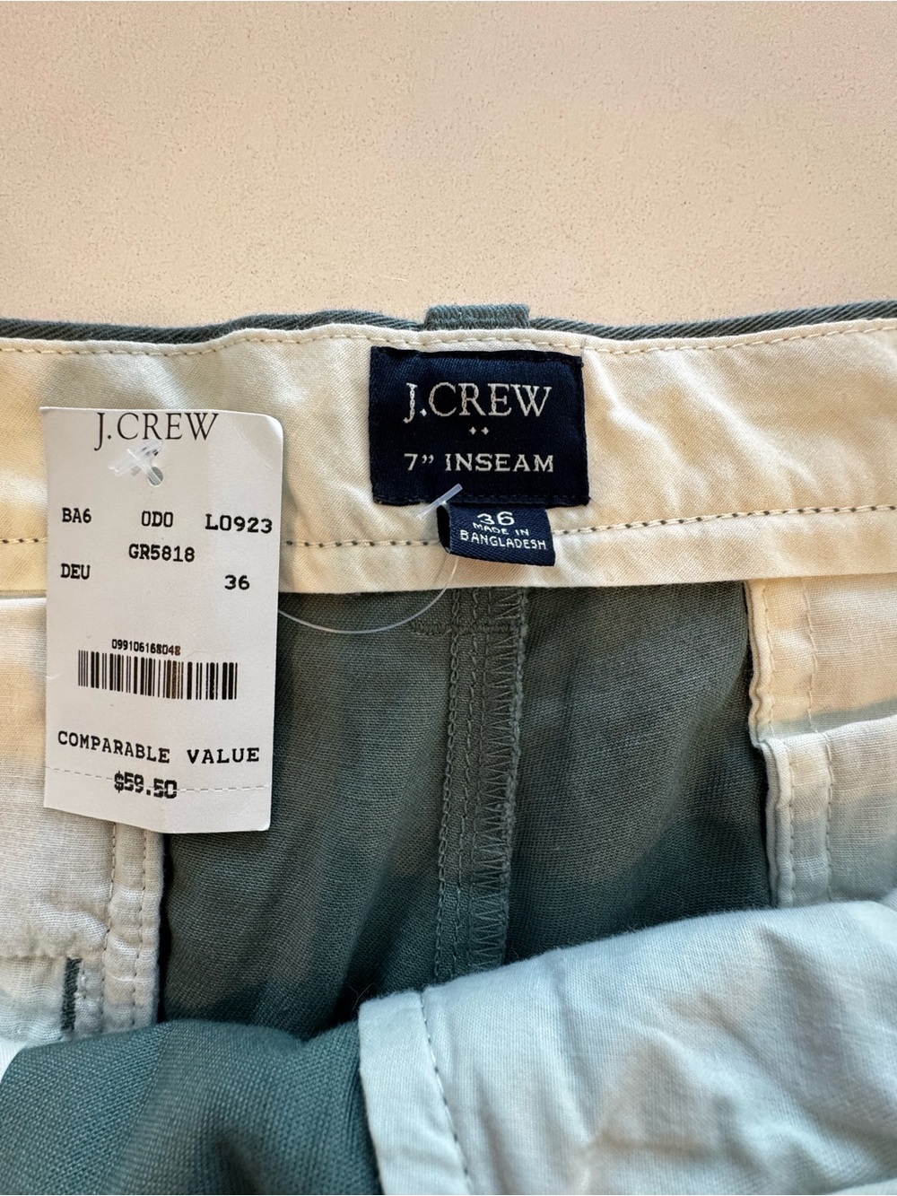 J. Crew Teal Flat Front Chino Shorts - Picture 3 of 4